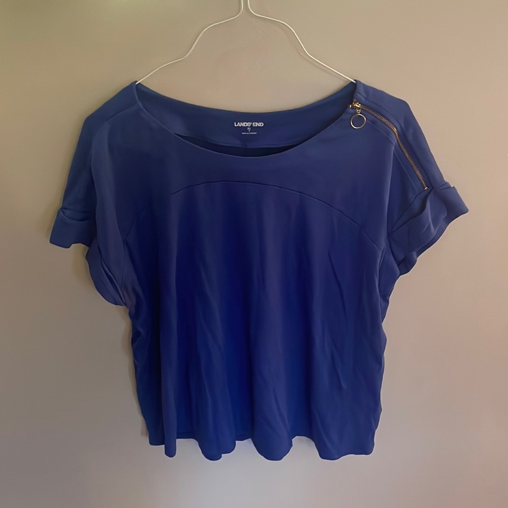 COPY - BLUE LANDS END BLOUSE